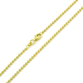 925 Sterling Silver 2mm Moon-Cut Ball Bead Gold Plated Chain